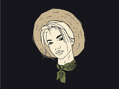 Barbara Rodiles X Luke Gottlieb beautiful illustration minimal minimal illustration model vintage illustration western woman
