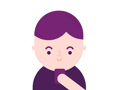 Boy boy flat illustration phone