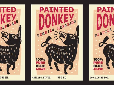 Donkey Booz bottle donkey liquor poster tequila vintage woodcut