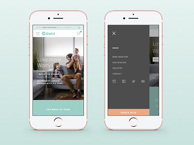 Owlet Mobile baby design digital interface iphone mobile responsive ui ux