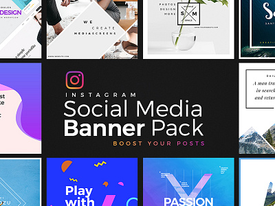 Social Media Banner Kit banner kit cover designs facebook instagram banners instagram designs layouts pinterest post designs social media twitter