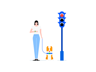 Wait characters dog gif girl illustration