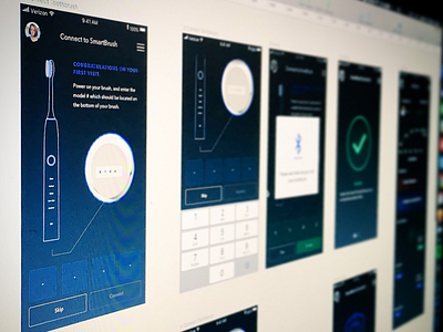 Mobile Smartbrush Onboarding avenir dental mobile product design service design smart device ui ux