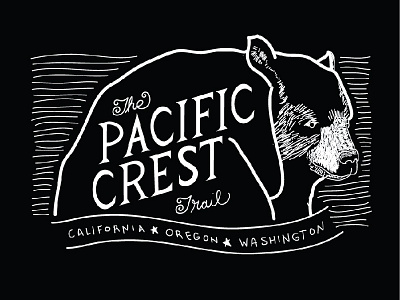 Pacific Crest Trail Shirt Design handlettering shirt design sketch