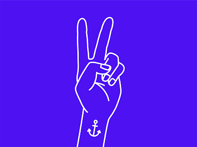 Peace hand illustration illustrator line drawing peace purple