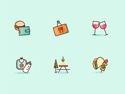 Restaurant Preferences Icons design food icons illustrations ui