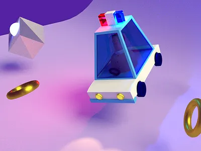 Police Car 3d blender car police rendering scene