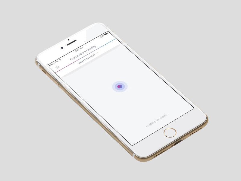 Looking for Rooms Nearby - Beacon Search android app connect dashboard dots find a meeting room ios material meeting room native ui ux