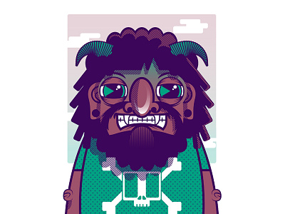 We Are Monsters Vol. 02 adobe illustrator beard character design concept graphic design halftones illustration monsters punk skater skull vector