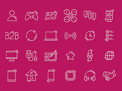 Iconpack for company distributor b2b dihouse distribution electronics iconpack k funky karen sardaryan line icons