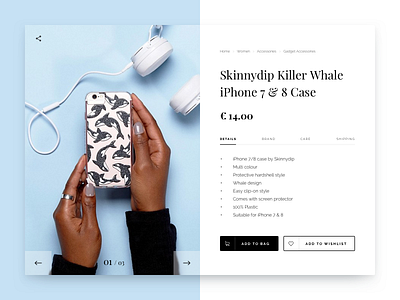 Daily UI #012 - E-Commerce Shop (Single Item / Product) 012 daily ui daily ui 012 e commerce item killer whale product product card shop single item single product ui