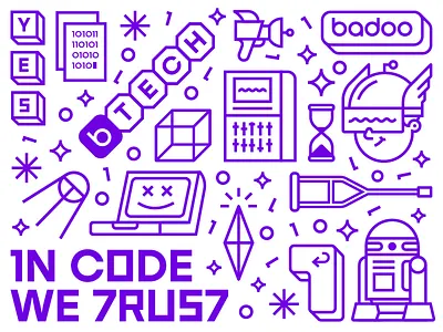 Badoo Tech Branding branding code developer purple tech