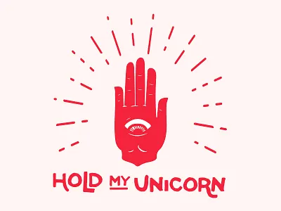 Hold My Unicorn Illustrated Logo hamsa hamsa logo hand drawn hand logo illustration logo