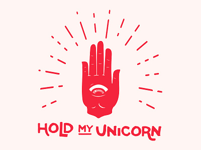 Hold My Unicorn Illustrated Logo hamsa hamsa logo hand drawn hand logo illustration logo