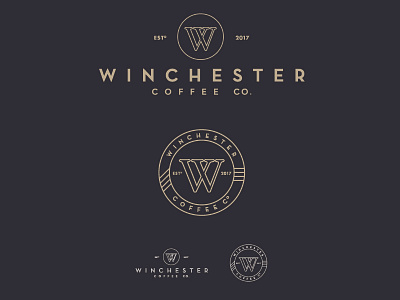 Winchester Coffee Co. Opt 2 branding coffee design emblem gold graphicdesign logo monogram seal
