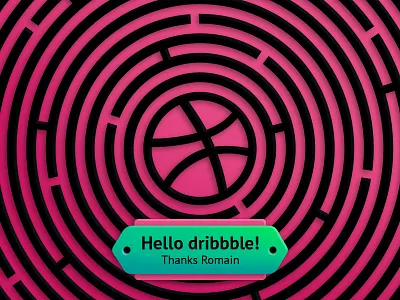 Hello dribbble! debute first shot hello invitation invite labyrinth maze thanks