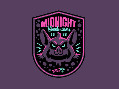 Bloodsuckers adobe illustrator bat black dark design glow halloween illustration patch purple vampire vectors