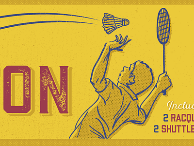 Badminton Dude! badminton halftone retro texture vintage