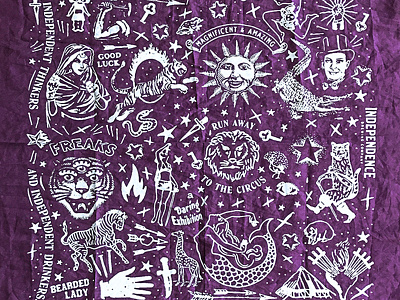 Illustrated Man Bandana bandana design independence rags silk screen type