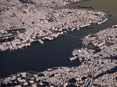 Halifax 3d c4d canada city earth halifax map nova scotia octane render