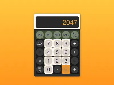Calculator - 004 004 calculator challenge dailyui ui ux widget