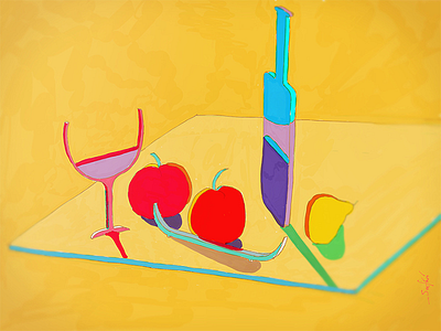 Still Life bottle drawing fruit illustration ipad pro life pencil still surreal