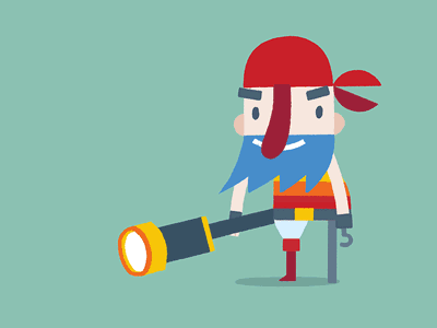 Pirate after effects animation cartoon character gif pirate rainbow vector