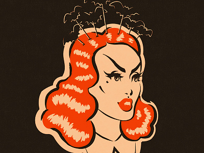 Cool bats bats halloween illustration pinup pinup girl retro retro illustration vampire vintage vintage illustration