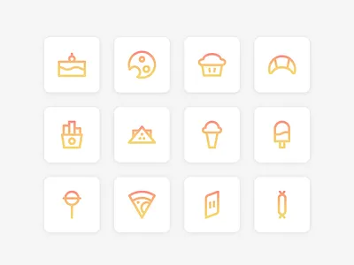 Food Icon Set app button icon iconography iconset line ui user interface ux