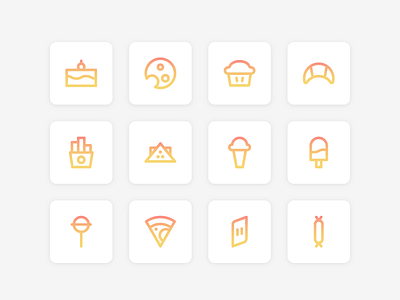 Food Icon Set app button icon iconography iconset line ui user interface ux