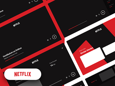 Netflix Player Concept app cinema netlfix play player red streaming ui ux video