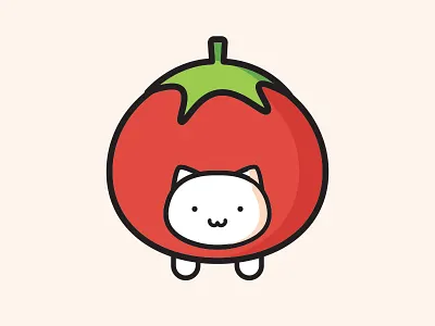 Tomato Cat cat illustration simple sticker tomato vector