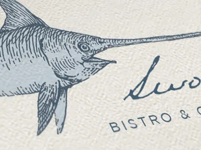 Swordfish Logo ink logo resturaunt swordfish
