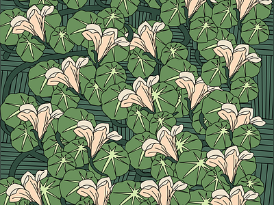 art nouvea pattern adobe digital flowers illustration pattern vector