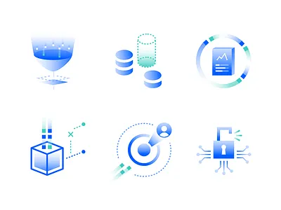 Icon Design for Test-Button Web Page blue dot icon line science technology web
