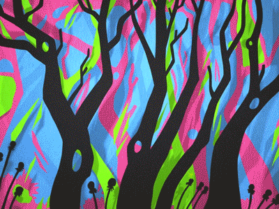 Animating Black and Pink Trees animation