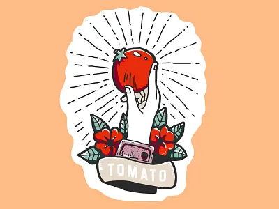 Tomato Flash flash flowers fruit hand illustration playoff sticker tomato