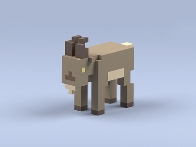 Voxel Goat goat magicavoxel mountain voxel