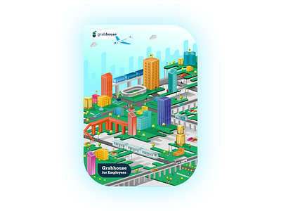 Brochure Cover Design | Grabhouse brochure city view graphic design isometric visual design