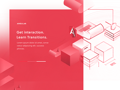 Work in pogress / Angular Page angular illustration isometric landing red subpage web