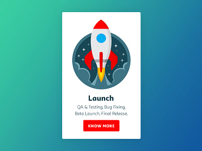 Launch UI Card Style beta launch card deck of card launch release rocket ui ui design