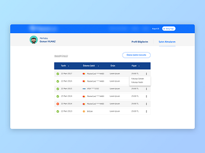 Dashboard Design dashboard design interface pay payment profile status ui web