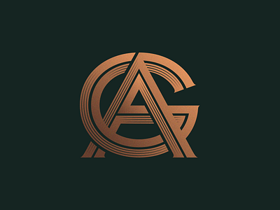 AG Monogram ag badge brand gold letter logo logotype monogram shading symbol type typography