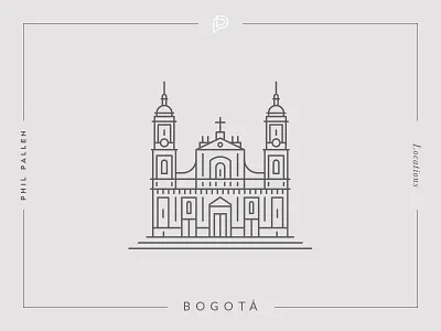 Bogotá icon architecture bogota branding city colombia flat icon landmark line location travel vector