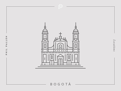 Bogotá icon architecture bogota branding city colombia flat icon landmark line location travel vector