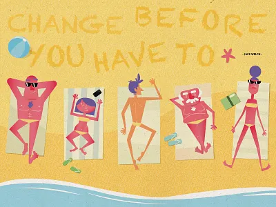 Double Sided beach burned gaspart illustration quote sun tan welch