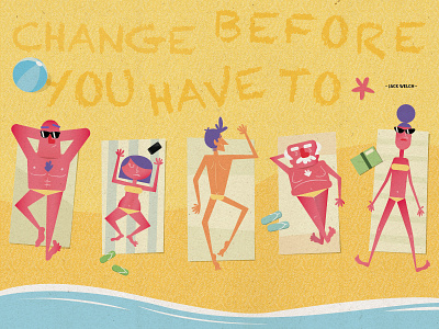 Double Sided beach burned gaspart illustration quote sun tan welch