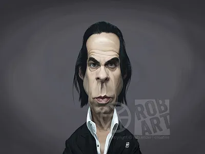 Nick Cave australian caricature celebrity illustration music nick cave photoshop portrait singer wacom