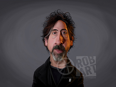 Tim Burton caricature celebrity cinema director film hollywood illustration movies photoshop portrait tim burton wacom