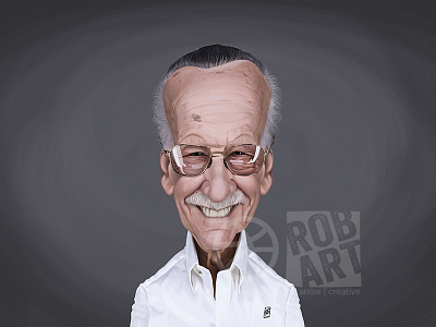 Stan Lee artist caricature celebrity comics hollywood illustration marvel movies photoshop portrait stan lee wacom